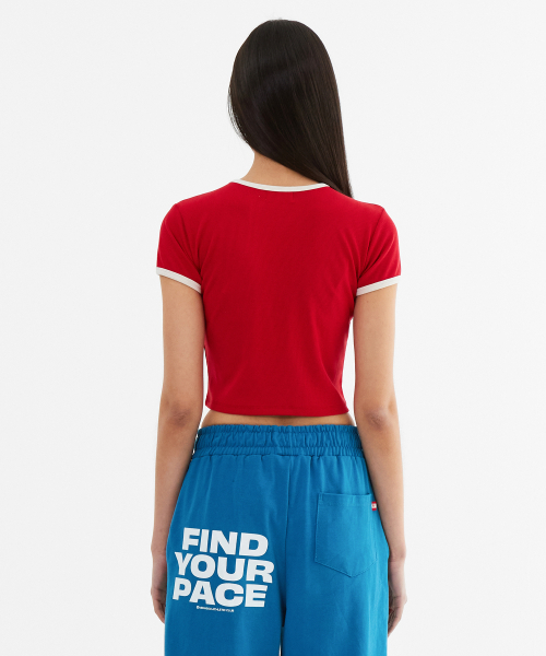 MENASOO(ミナス)の「MNS Span Crop T Shirt_Red(Tシャツ/カットソー・レディース・レッド・1/2)」の5枚目の写真