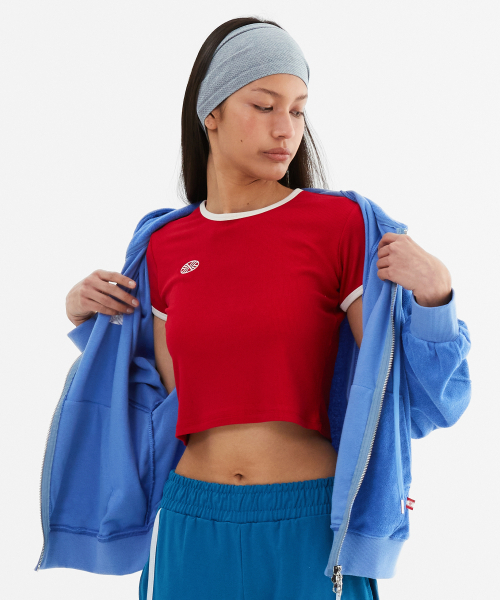 MENASOO(ミナス)の「MNS Span Crop T Shirt_Red(Tシャツ/カットソー・レディース・レッド・1/2)」の6枚目の写真