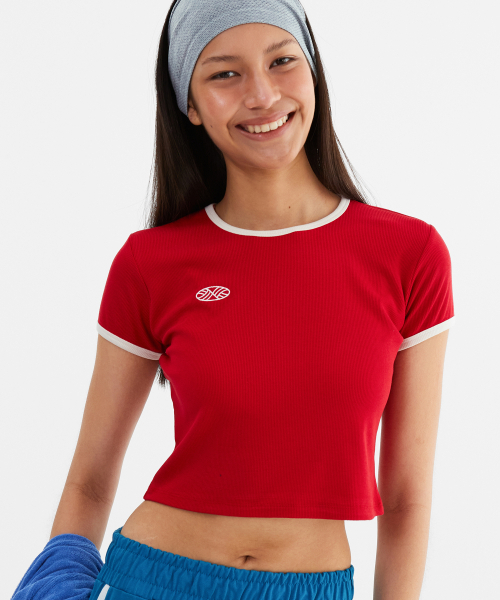 MENASOO(ミナス)の「MNS Span Crop T Shirt_Red(Tシャツ/カットソー・レディース・レッド・1/2)」の9枚目の写真