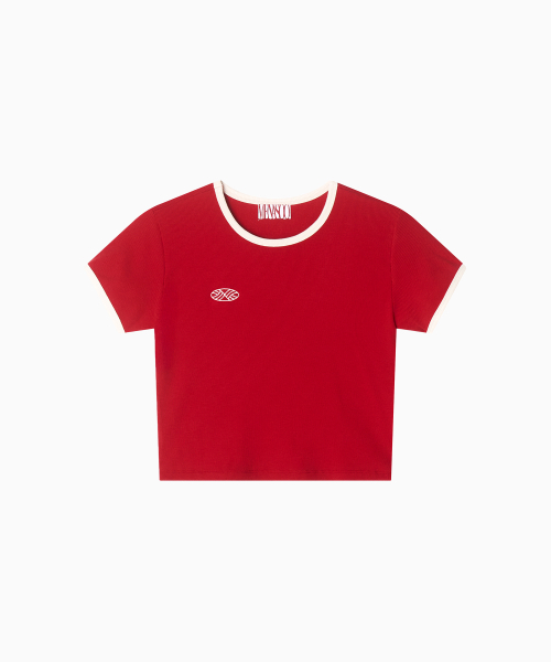 MENASOO(ミナス)の「MNS Span Crop T Shirt_Red(Tシャツ/カットソー・レディース・レッド・1/2)」の11枚目の写真