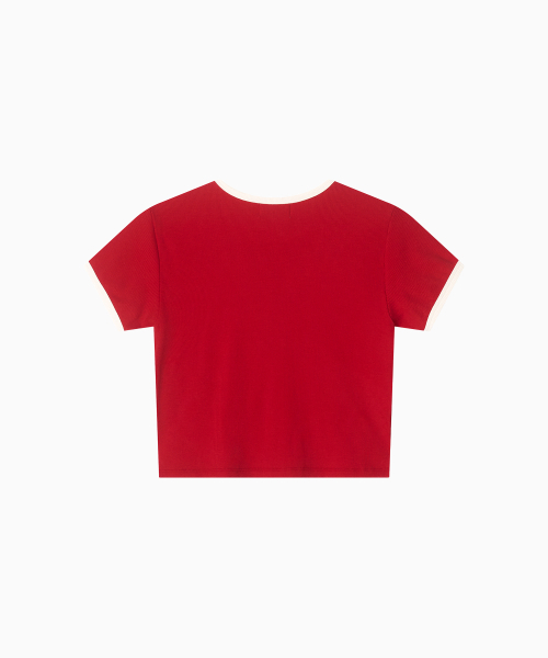 MENASOO(ミナス)の「MNS Span Crop T Shirt_Red(Tシャツ/カットソー・レディース・レッド・1/2)」の12枚目の写真