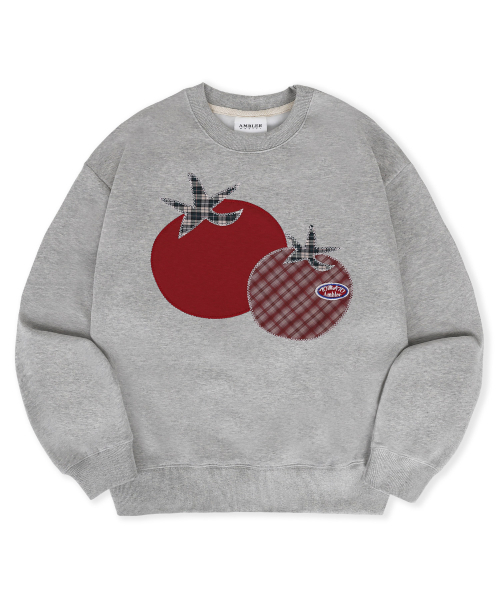 ambler(エムブラー)の「トマト アプリーケ刺繍 スウェットTシャツ AMM1319 (メランジ)(スウェット・レディース・その他・LARGE/MEDIUM/SMALL)」の2枚目の写真