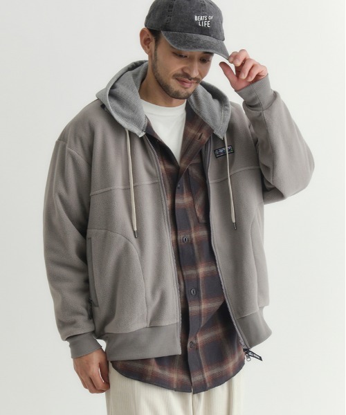 セール】【CAMP7】フリース フルジップ ロゴブルゾン (リラックス