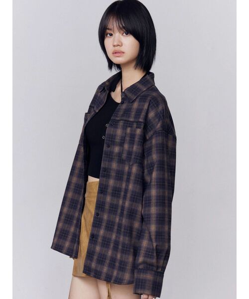 EMODA(エモダ)の「エッジレースオーバーシャツ(シャツ/ブラウス・レディース・ブラック/ベージュ/ネイビー・FREE)」の6枚目の写真