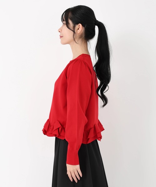 UNIVERVAL MUSE（ユニバーバル ミューズ）の「ポーツポリー_フリルヘムニット（ニット/セーター・レディース・ブラック・2）」の3枚目の写真