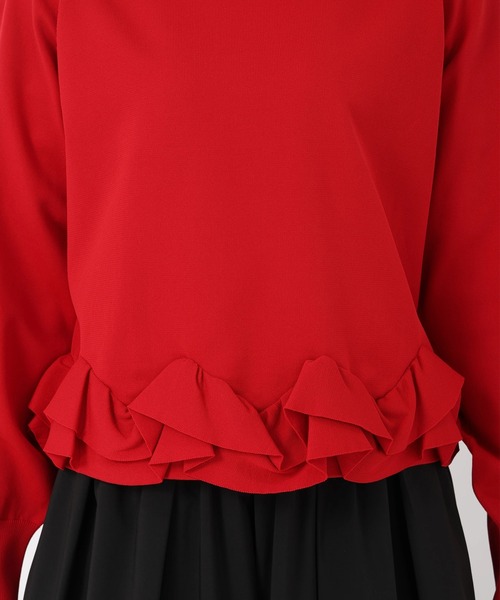 UNIVERVAL MUSE（ユニバーバル ミューズ）の「ポーツポリー_フリルヘムニット（ニット/セーター・レディース・ブラック・2）」の9枚目の写真