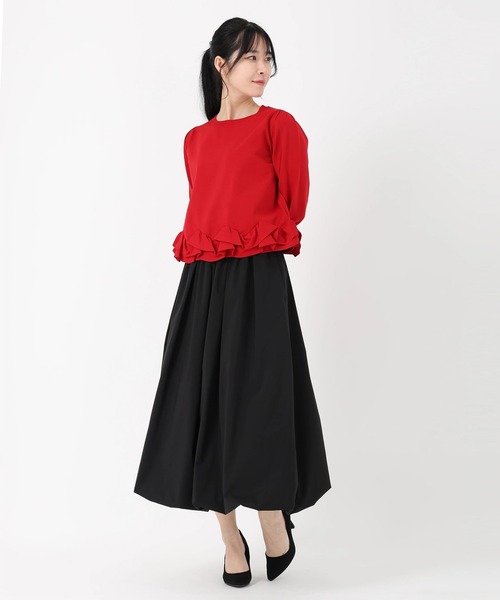 UNIVERVAL MUSE（ユニバーバル ミューズ）の「ポーツポリー_フリルヘムニット（ニット/セーター・レディース・ブラック・2）」の10枚目の写真