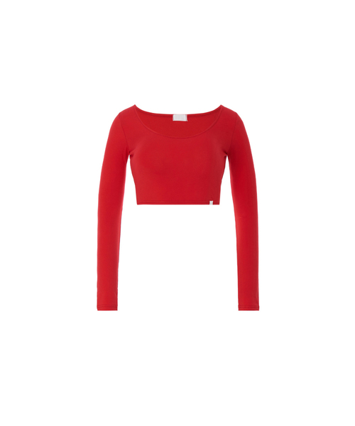 A.R.U（エイアールユー）の「CROP LONG SLEEVE（Tシャツ/カットソー・レディース・ホワイト/ライトグレー/ブラック/パープル/レッド/Mustard・SMALL/MEDIUM）」の6枚目の写真