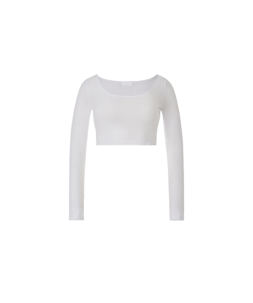 A.R.U（エイアールユー）の「CROP LONG SLEEVE（Tシャツ/カットソー・レディース・ホワイト/ライトグレー/ブラック/パープル/レッド/Mustard・SMALL/MEDIUM）」の2枚目の写真