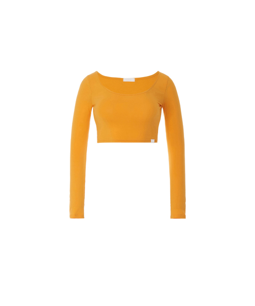 A.R.U（エイアールユー）の「CROP LONG SLEEVE（Tシャツ/カットソー・レディース・ホワイト/ライトグレー/ブラック/パープル/レッド/Mustard・SMALL/MEDIUM）」の5枚目の写真