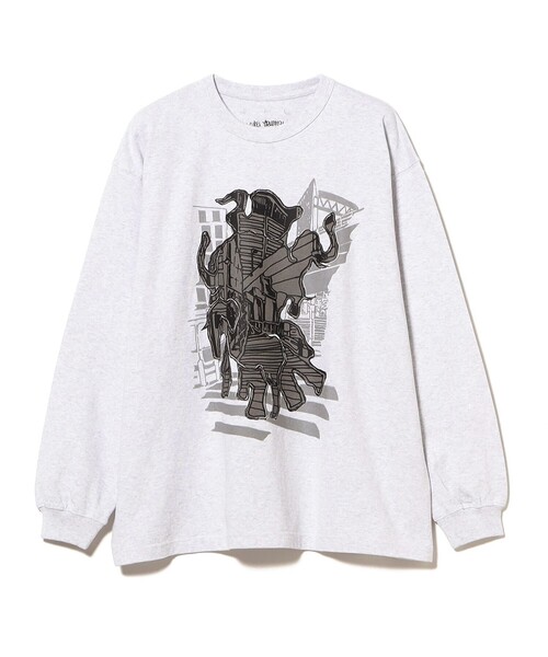 BEAMS T(ビームスティー)の「Yohei Yasumitsu / Long Sleeve T-shirt(Tシャツ/カットソー・メンズ・ライトグレー・SMALL/MEDIUM/LARGE/X-LARGE)」の2枚目の写真