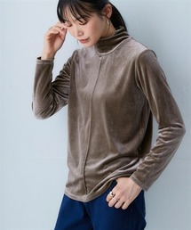 nissen | ふわふわベロアセンターラインハイネックプルオーバー＜大きいサイズ有＞(Tシャツ/カットソー)