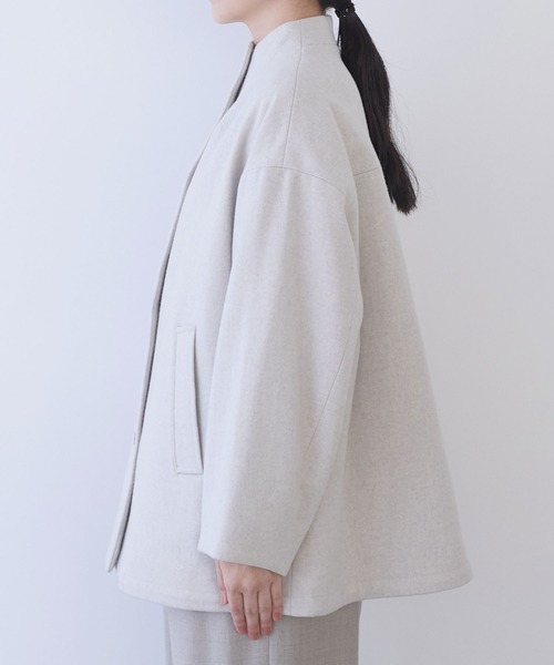 yuni(ユニ )の「△W/super100 bottleneck drawstrings hem コート(その他アウター・レディース・アイボリー・FREE)」の10枚目の写真