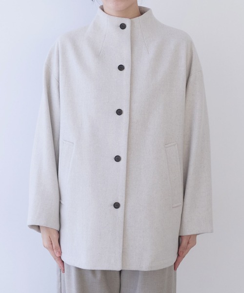 yuni(ユニ )の「△W/super100 bottleneck drawstrings hem コート(その他アウター・レディース・アイボリー・FREE)」の9枚目の写真