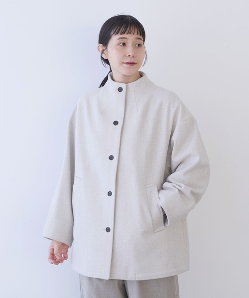yuni(ユニ )の「△W/super100 bottleneck drawstrings hem コート(その他アウター・レディース・アイボリー・FREE)」の6枚目の写真