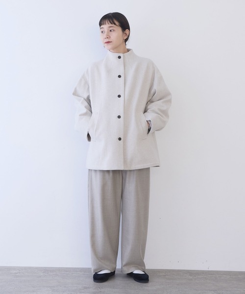 yuni(ユニ )の「△W/super100 bottleneck drawstrings hem コート(その他アウター・レディース・アイボリー・FREE)」の2枚目の写真