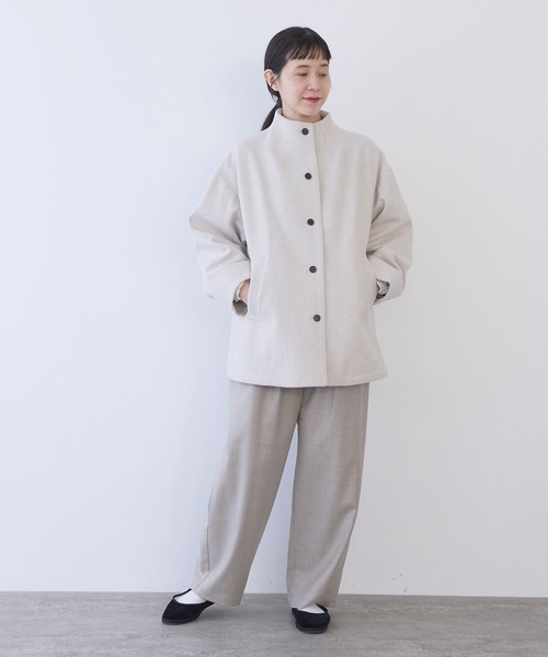 yuni(ユニ )の「△W/super100 bottleneck drawstrings hem コート(その他アウター・レディース・アイボリー・FREE)」の3枚目の写真