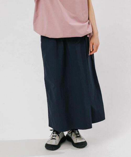 EKAL(エカル)の「『UR TECH』ナイロンタッサ-ラップ風スカート(スカート・レディース・ネイビー/ベージュ/イエロー/ライトブルー・ONE)」の3枚目の写真