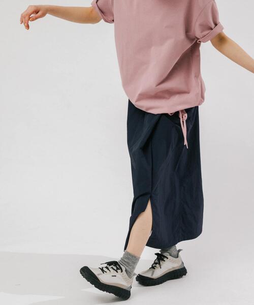 EKAL(エカル)の「『UR TECH』ナイロンタッサ-ラップ風スカート(スカート・レディース・ネイビー/ベージュ/イエロー/ライトブルー・ONE)」の14枚目の写真