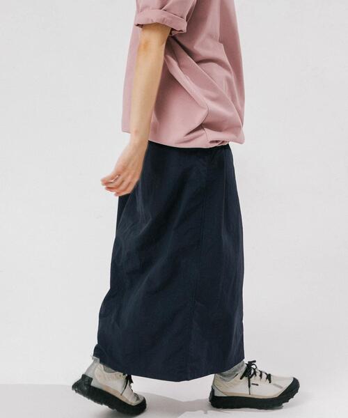 EKAL(エカル)の「『UR TECH』ナイロンタッサ-ラップ風スカート(スカート・レディース・ネイビー/ベージュ/イエロー/ライトブルー・ONE)」の15枚目の写真