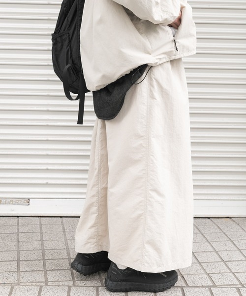 EKAL（エカル）の「『UR TECH』ナイロンタッサ－ラップ風スカート（スカート・レディース・ネイビー/ベージュ/イエロー/ライトブルー・ONE）」の7枚目の写真