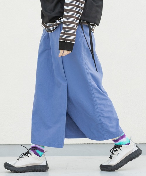 EKAL（エカル）の「『UR TECH』ナイロンタッサ－ラップ風スカート（スカート・レディース・ネイビー/ベージュ/イエロー/ライトブルー・ONE）」の16枚目の写真