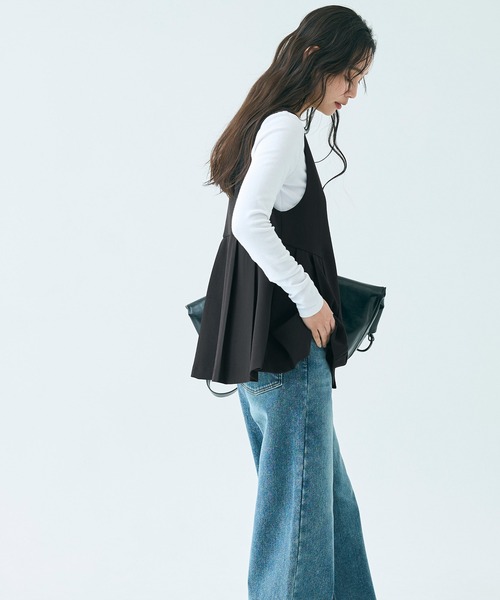 coca（coca）（コカ）の「タックペプラムベスト| セレモニー オフィス ママスーツ フォーマルウェア 卒業式（ベスト・レディース・ブラック/チャコール・M/L）」の11枚目の写真