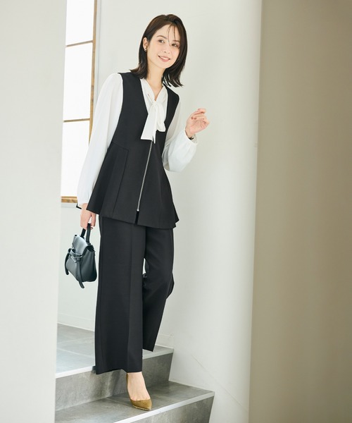 coca（coca）（コカ）の「タックペプラムベスト| セレモニー オフィス ママスーツ フォーマルウェア 卒業式（ベスト・レディース・ブラック/チャコール・M/L）」の13枚目の写真