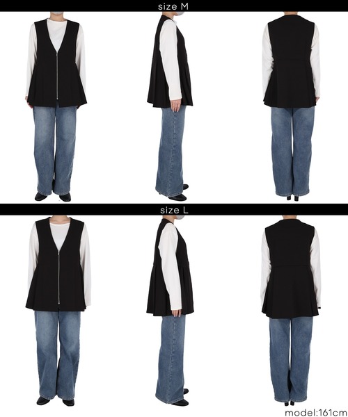 coca（coca）（コカ）の「タックペプラムベスト| セレモニー オフィス ママスーツ フォーマルウェア 卒業式（ベスト・レディース・ブラック/チャコール・M/L）」の15枚目の写真