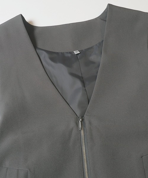 coca（coca）（コカ）の「タックペプラムベスト| セレモニー オフィス ママスーツ フォーマルウェア 卒業式（ベスト・レディース・ブラック/チャコール・M/L）」の16枚目の写真
