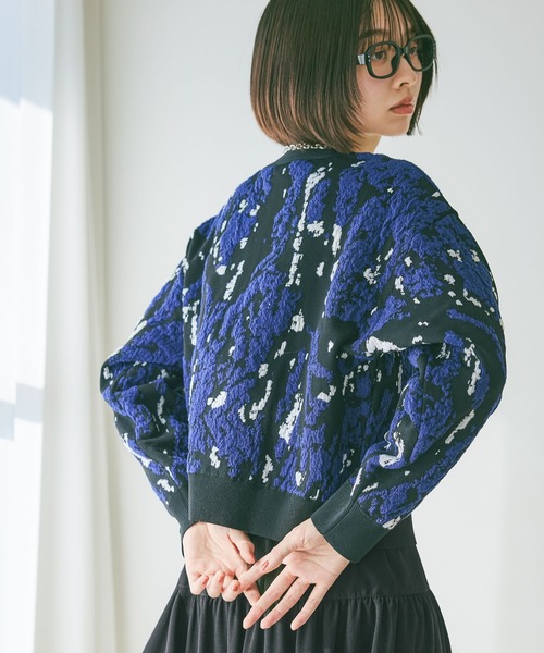 PAGEBOY（ページボーイ）の「3Dモザイクカーディガン（カーディガン/ボレロ・レディース・ブラック/オフホワイト/ブルー・FREE）」の22枚目の写真