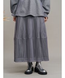 UN3D. | DOUBLE FACE MESH COCOON SK / ダブルフェイスメッシュコクーンスカート(スカート)