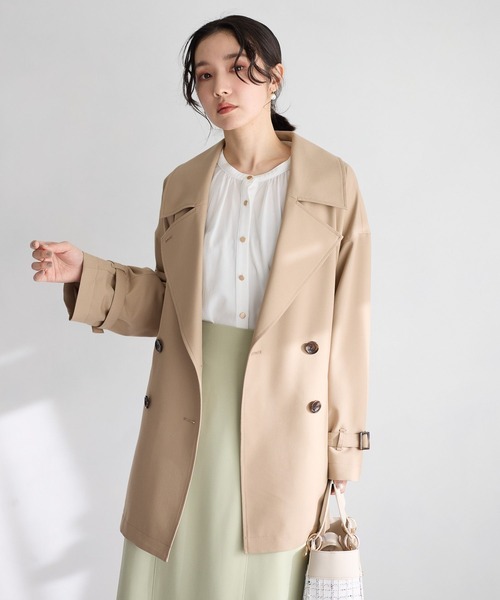 Andemiu(アンデミュウ)の「トレンチハーフコート636639(トレンチコート・レディース・ベージュ/ネイビー・FREE)」の13枚目の写真