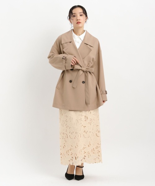 Andemiu(アンデミュウ)の「トレンチハーフコート636639(トレンチコート・レディース・ベージュ/ネイビー・FREE)」の14枚目の写真