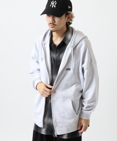Sunny Smith（サニースミス）の「SUNNY SMITH 10.0オンス ヤシの木両面刺繍 オーバーサイズ ZIP-UP フーディ（パーカー・メンズ・ブラック/アッシュグレー/ネイビー・L/M）」の10枚目の写真
