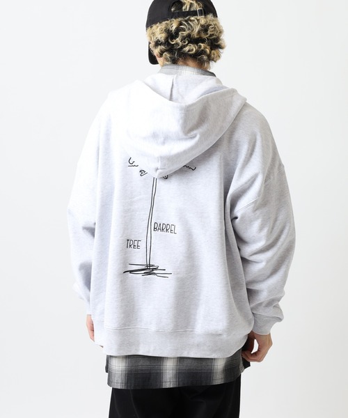 Sunny Smith（サニースミス）の「SUNNY SMITH 10.0オンス ヤシの木両面刺繍 オーバーサイズ ZIP-UP フーディ（パーカー・メンズ・ブラック/アッシュグレー/ネイビー・L/M）」の11枚目の写真