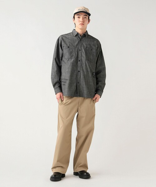 BEAMS HEART（ビームスハート）の「GMS ワーク ワイドストレート イージーパンツ（チノパンツ・メンズ・ダークグリーン/ブラック/ベージュ・SMALL/MEDIUM/LARGE）」の12枚目の写真