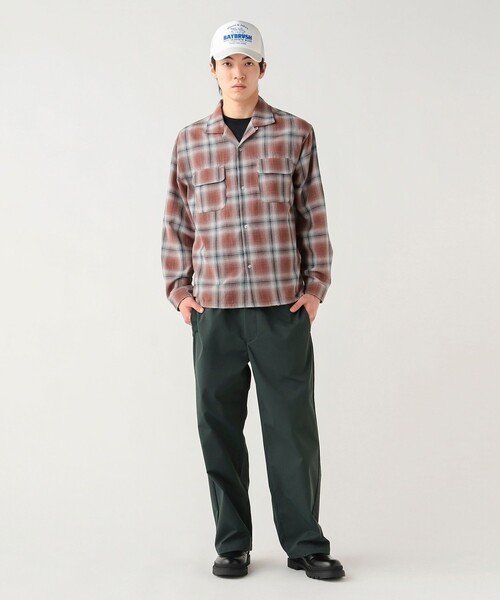 BEAMS HEART（ビームスハート）の「GMS ワーク ワイドストレート イージーパンツ（チノパンツ・メンズ・ダークグリーン/ブラック/ベージュ・SMALL/MEDIUM/LARGE）」の4枚目の写真