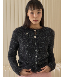 Sweet Halo Metallic Knit Cardigan_Black