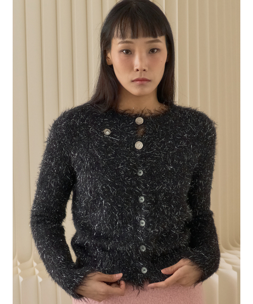 Sorry,Too Much Love(ソーリートゥーマッチラブ)の「Sweet Halo Metallic Knit Cardigan_Black(カーディガン/ボレロ・レディース・その他・FREE)」の1枚目の写真