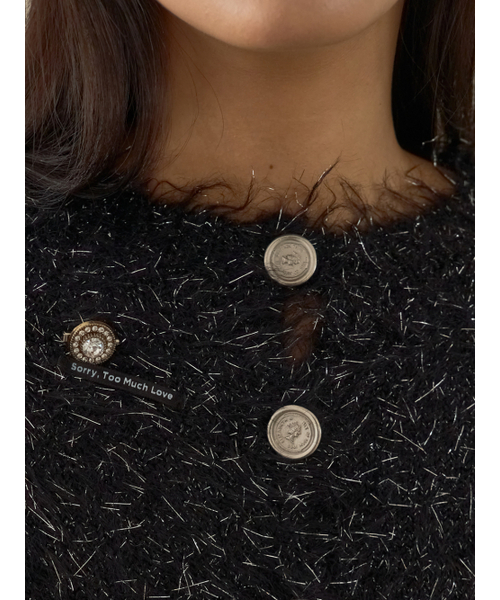 Sorry,Too Much Love(ソーリートゥーマッチラブ)の「Sweet Halo Metallic Knit Cardigan_Black(カーディガン/ボレロ・レディース・その他・FREE)」の3枚目の写真