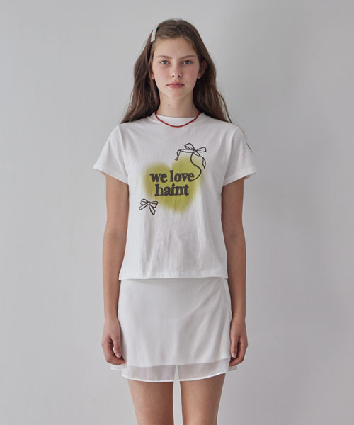 HAINT(ヘイント)の「RIBBON GRAPHIC T-SHIRT_2COLORS_IVORY(Tシャツ/カットソー・レディース・アイボリー・FREE)」の1枚目の写真
