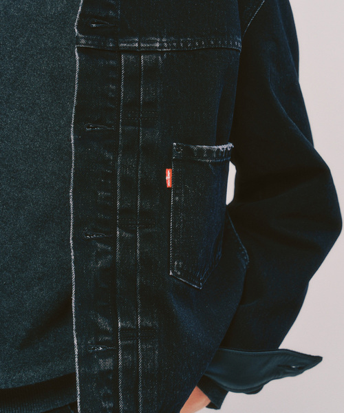 Levi's（リーバイス）の「Levi’s(リーバイス) 別注 2nd Type トラッカー ジャケット（デニムジャケット・メンズ・ブラック・XX-LARGE/X-LARGE/LARGE/MEDIUM/SMALL/X-SMALL）」の10枚目の写真