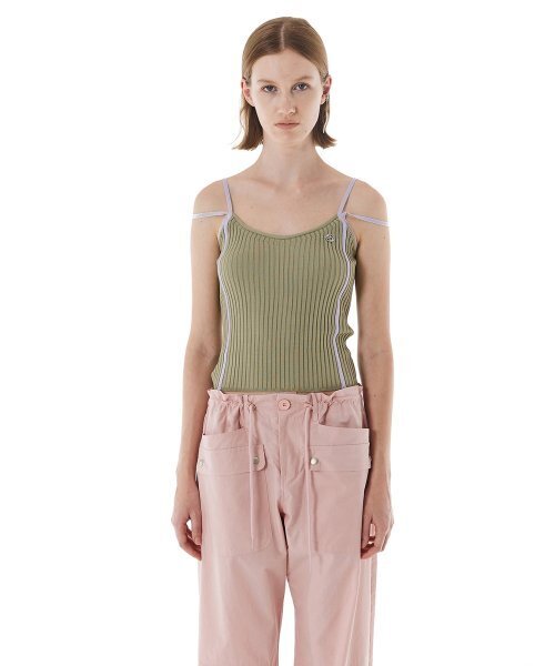 COLORING KNIT SLEEVELESS / KHAKI