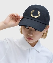 FRED PERRY(�t���b�h�y���[)��Bold Branding Canvas Cap�^�{�[���h���S�L�����o�X�L���b�v(�L���b�v)