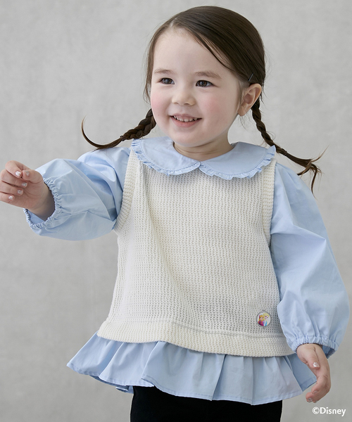 petit main（プティマイン）の「【Frozen】ベストドッキングトップス（ベスト・キッズ・アイボリー/グレー・110cm/90cm/100cm/120cm/80ｃｍ/130cm）」の2枚目の写真