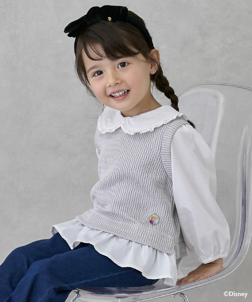 petit main（プティマイン）の「【Frozen】ベストドッキングトップス（ベスト・キッズ・アイボリー/グレー・110cm/90cm/100cm/120cm/80ｃｍ/130cm）」の8枚目の写真