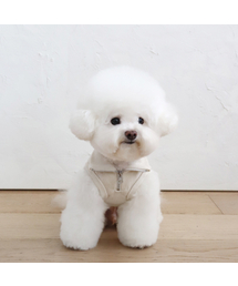 CHIOT（シュオト）の「ソフトスリーブレスハーフジップ（ソフトクリーム）（ペットウェア）」