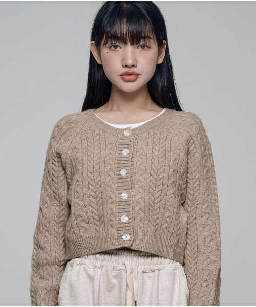 CHICKS(チックス)の「ユーズケーブルカーディガン ベージュ(カーディガン/ボレロ・レディース・その他・S/M)」の1枚目の写真