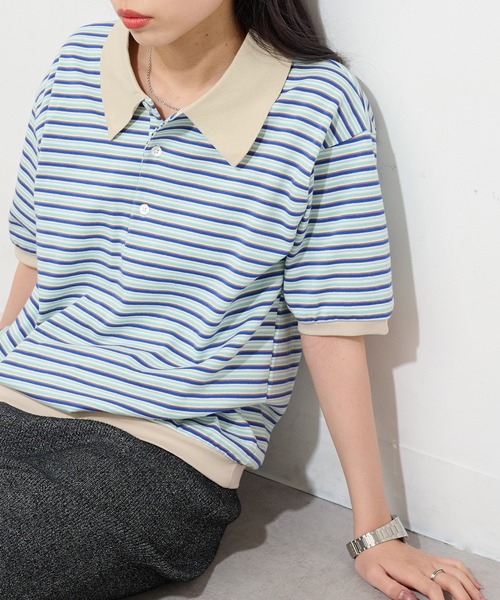 セール】【STAR&STRIPE】ボーダーポロTシャツ BODER POLO TEE